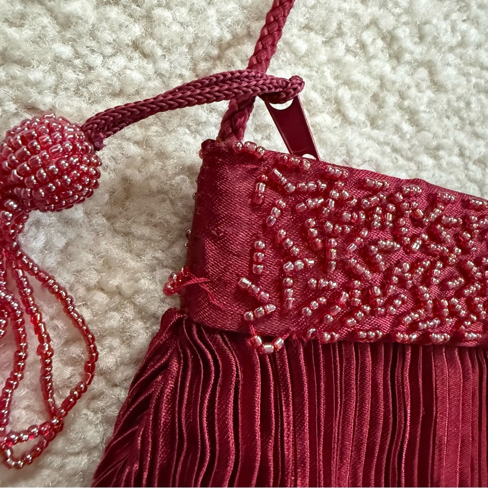 SOLD Red beaded evening bag - Picture 4 of 8